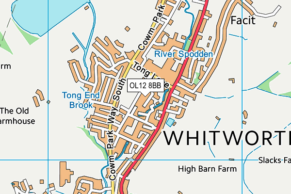 OL12 8BB map - OS VectorMap District (Ordnance Survey)