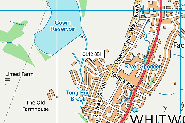 OL12 8BH map - OS VectorMap District (Ordnance Survey)