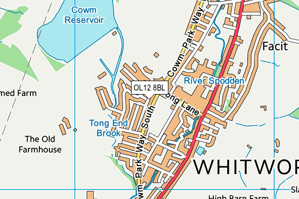 OL12 8BL map - OS VectorMap District (Ordnance Survey)