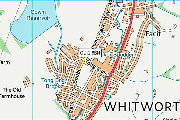 OL12 8BN map - OS VectorMap District (Ordnance Survey)