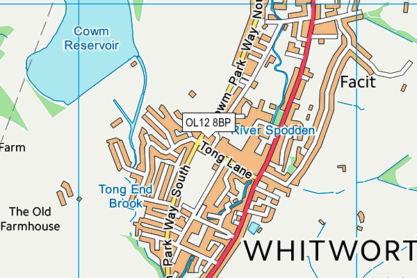 OL12 8BP map - OS VectorMap District (Ordnance Survey)