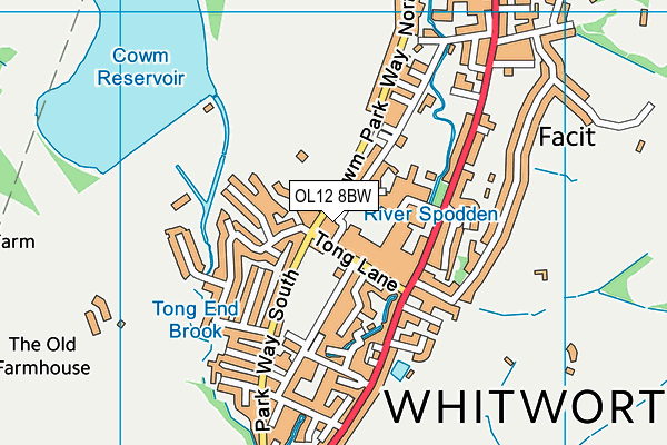 OL12 8BW map - OS VectorMap District (Ordnance Survey)