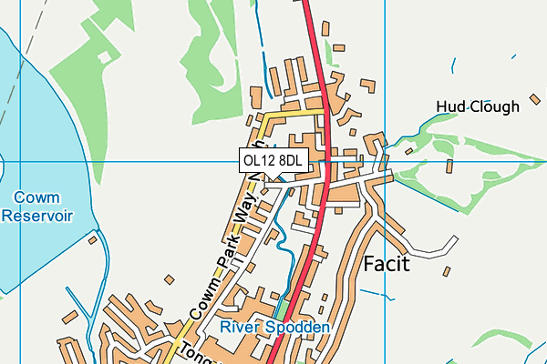 OL12 8DL map - OS VectorMap District (Ordnance Survey)