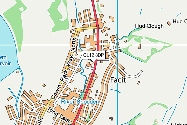 OL12 8DP map - OS VectorMap District (Ordnance Survey)