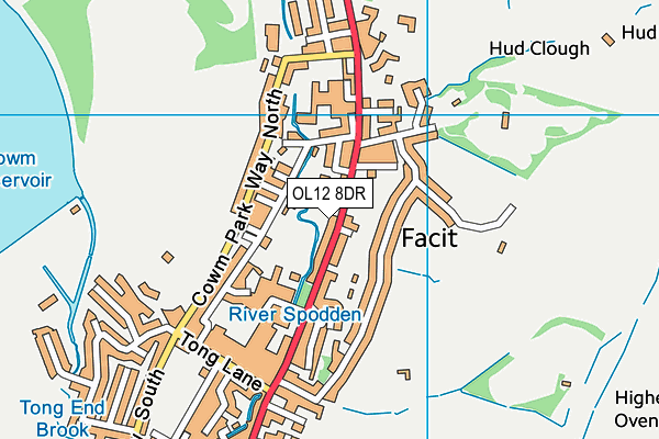 OL12 8DR map - OS VectorMap District (Ordnance Survey)