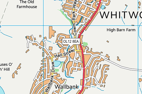 OL12 8EA map - OS VectorMap District (Ordnance Survey)