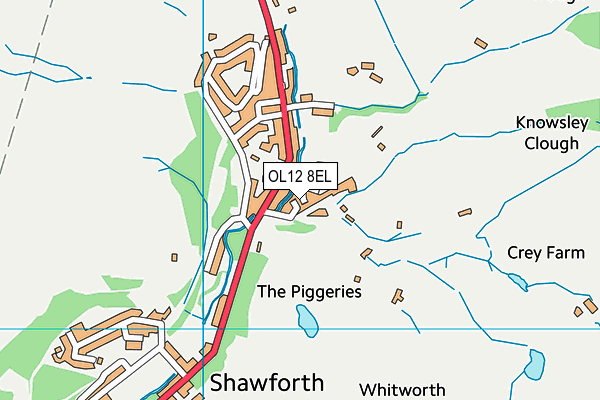 OL12 8EL map - OS VectorMap District (Ordnance Survey)