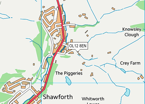 OL12 8EN map - OS VectorMap District (Ordnance Survey)