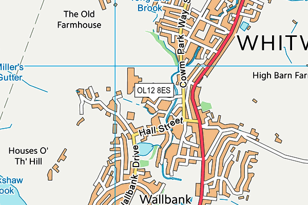 OL12 8ES map - OS VectorMap District (Ordnance Survey)