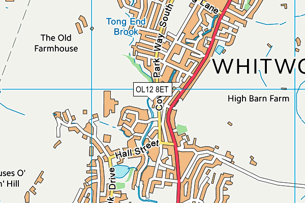 OL12 8ET map - OS VectorMap District (Ordnance Survey)