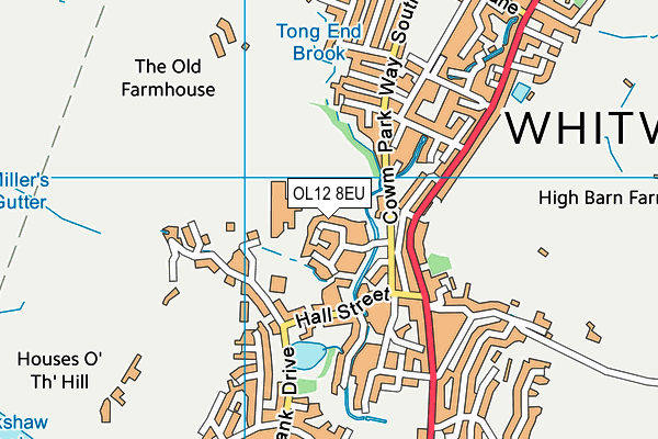 OL12 8EU map - OS VectorMap District (Ordnance Survey)