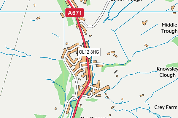 OL12 8HG map - OS VectorMap District (Ordnance Survey)