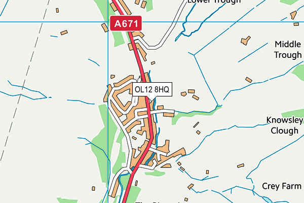 OL12 8HQ map - OS VectorMap District (Ordnance Survey)