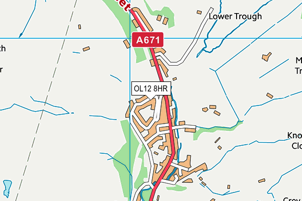 OL12 8HR map - OS VectorMap District (Ordnance Survey)