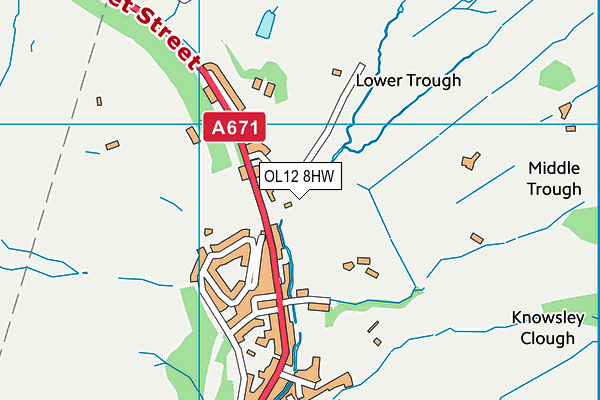 OL12 8HW map - OS VectorMap District (Ordnance Survey)
