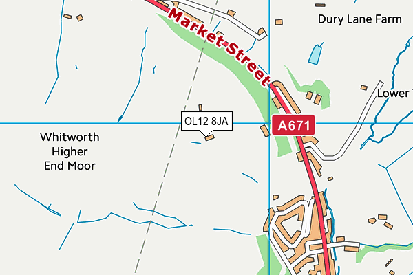 OL12 8JA map - OS VectorMap District (Ordnance Survey)