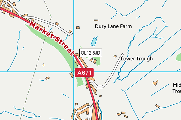 OL12 8JD map - OS VectorMap District (Ordnance Survey)