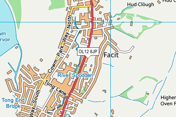 OL12 8JP map - OS VectorMap District (Ordnance Survey)