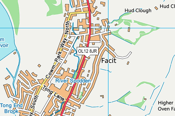 OL12 8JR map - OS VectorMap District (Ordnance Survey)