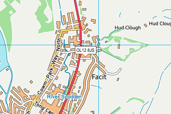 OL12 8JS map - OS VectorMap District (Ordnance Survey)