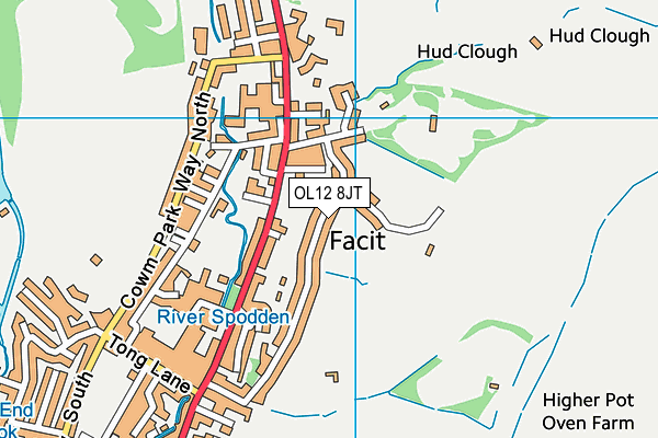 OL12 8JT map - OS VectorMap District (Ordnance Survey)