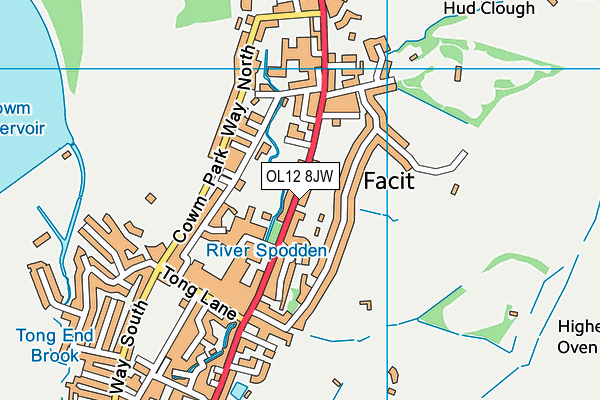 OL12 8JW map - OS VectorMap District (Ordnance Survey)