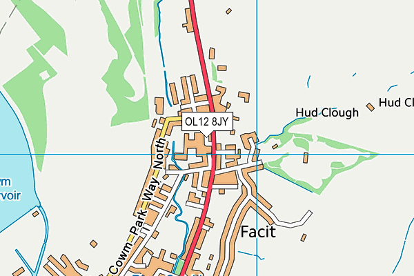 OL12 8JY map - OS VectorMap District (Ordnance Survey)