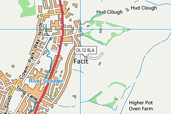 OL12 8LA map - OS VectorMap District (Ordnance Survey)