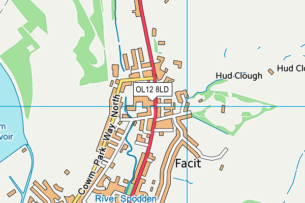 OL12 8LD map - OS VectorMap District (Ordnance Survey)