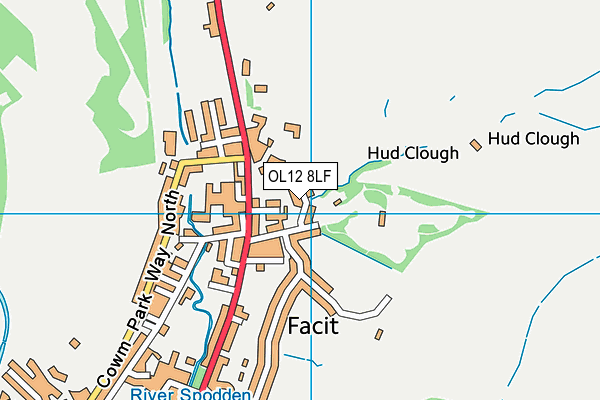 OL12 8LF map - OS VectorMap District (Ordnance Survey)