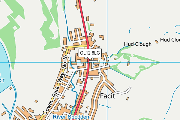 OL12 8LG map - OS VectorMap District (Ordnance Survey)