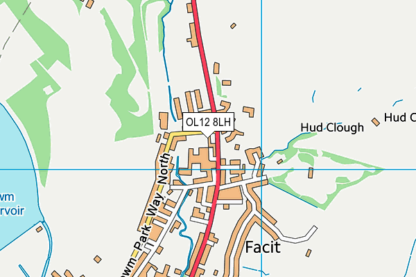 OL12 8LH map - OS VectorMap District (Ordnance Survey)