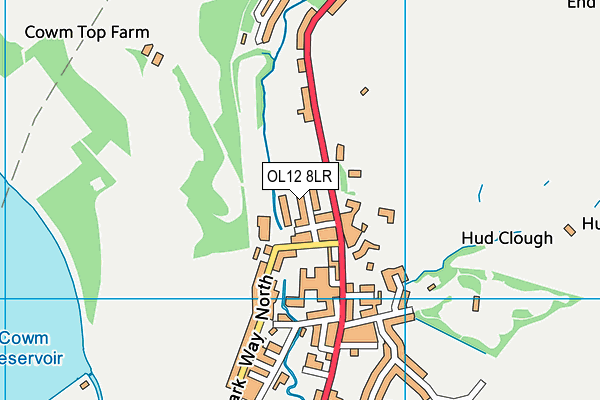 OL12 8LR map - OS VectorMap District (Ordnance Survey)