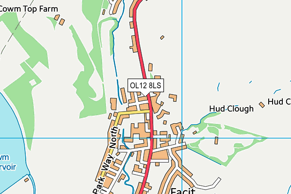 OL12 8LS map - OS VectorMap District (Ordnance Survey)