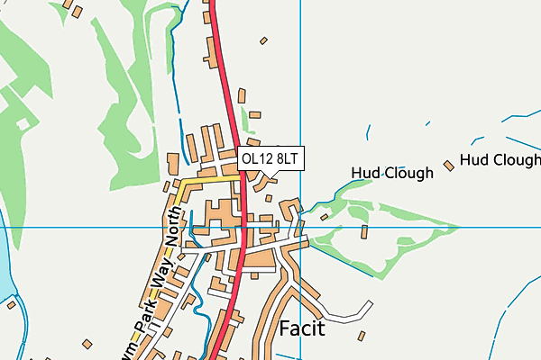 OL12 8LT map - OS VectorMap District (Ordnance Survey)