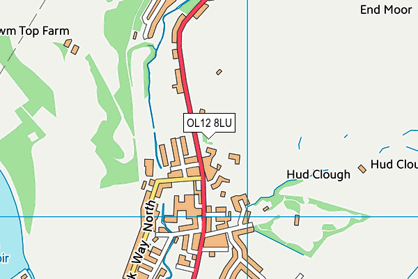 OL12 8LU map - OS VectorMap District (Ordnance Survey)