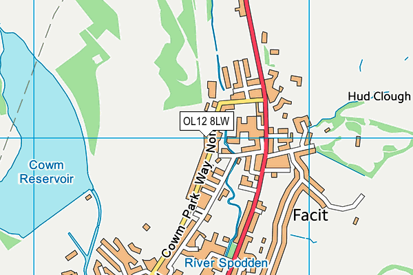 OL12 8LW map - OS VectorMap District (Ordnance Survey)