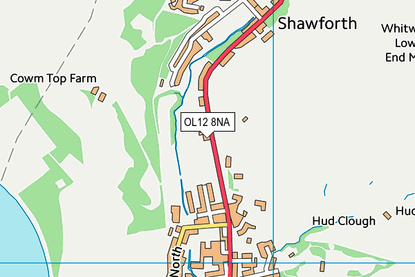 OL12 8NA map - OS VectorMap District (Ordnance Survey)