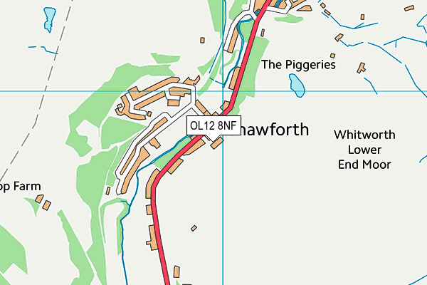 OL12 8NF map - OS VectorMap District (Ordnance Survey)