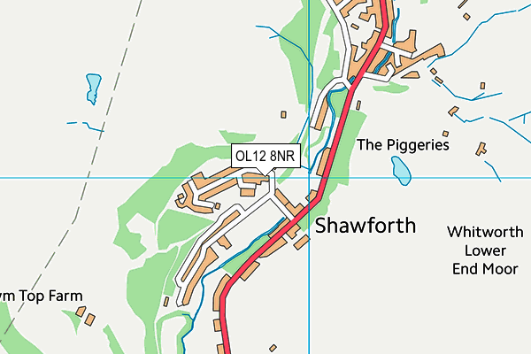 OL12 8NR map - OS VectorMap District (Ordnance Survey)