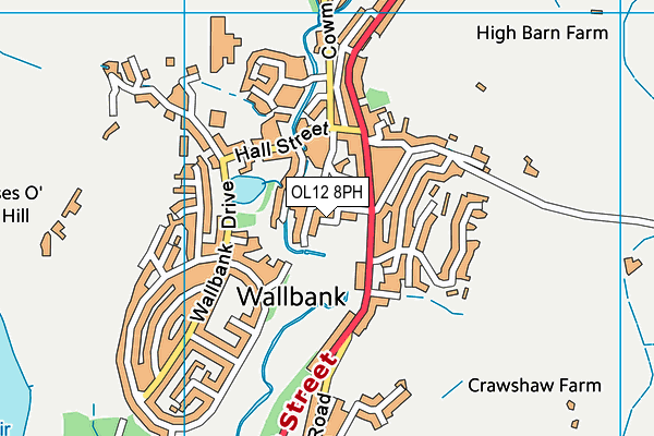 OL12 8PH map - OS VectorMap District (Ordnance Survey)