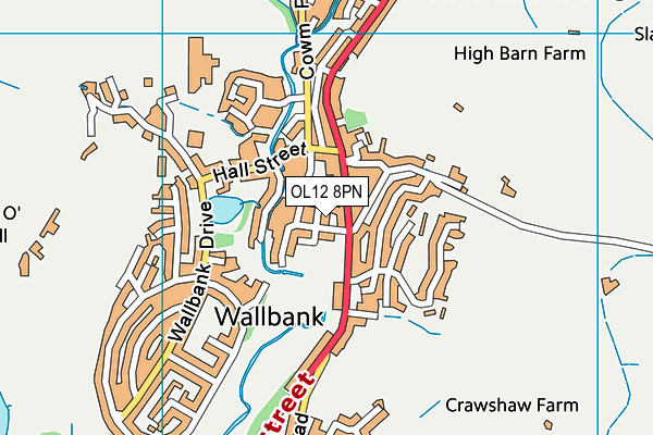 OL12 8PN map - OS VectorMap District (Ordnance Survey)