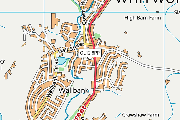 OL12 8PP map - OS VectorMap District (Ordnance Survey)