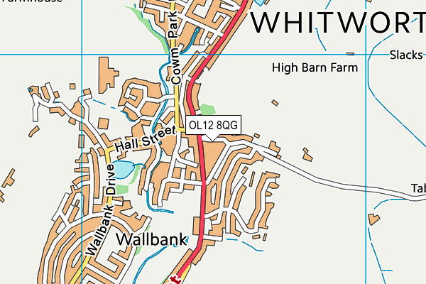 OL12 8QG map - OS VectorMap District (Ordnance Survey)