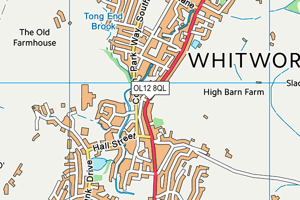 OL12 8QL map - OS VectorMap District (Ordnance Survey)