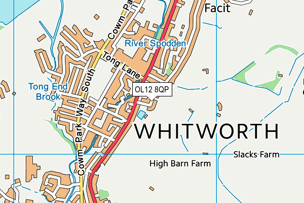 OL12 8QP map - OS VectorMap District (Ordnance Survey)