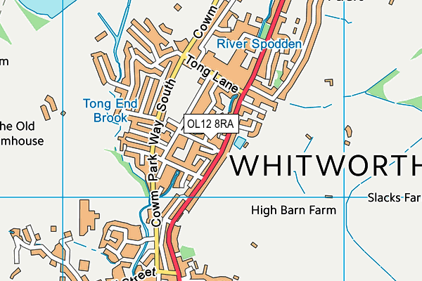 OL12 8RA map - OS VectorMap District (Ordnance Survey)