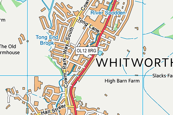 OL12 8RG map - OS VectorMap District (Ordnance Survey)