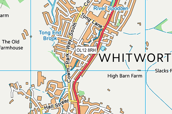 OL12 8RH map - OS VectorMap District (Ordnance Survey)