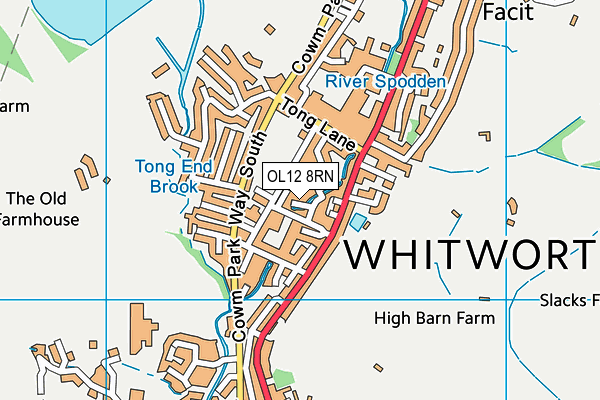 OL12 8RN map - OS VectorMap District (Ordnance Survey)